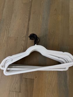 20 white cloth clothes hangers