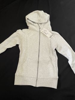 Lululemon Heathered Light Grey Full-Zip Hoodie