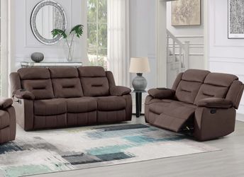 2 Piece Recliner Sofa & Recliner Loveseat-$700.00 (Recliner Chair-$235.00) – Chocolate Color
