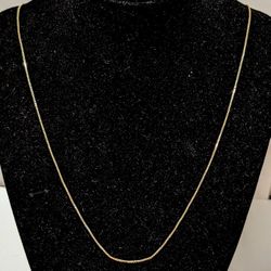 10k REAL YELLOW GOLD ISRAEL Box Chain Mother Day Necklace / 25" / 1mm / 2.5g