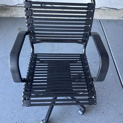 Container Store Black Flat Bungee Office Chair with Arms
