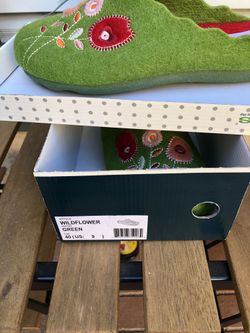 Green “Wildflower” shoes