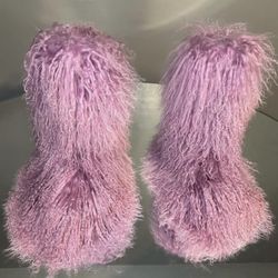 Lavender Fur Boots Sizes 8-11