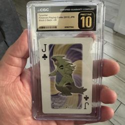 💎 ALL CGC PRISTINE 10 (Gold Labels) 🃏 Japanese Playing Card Pokémon Series (2012) 🦖 Complete Tyranitar Evolution Line – MATCHING SET 