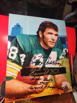 Carroll Dale Green Bay Packers Signed Inscribed 8x10 W/COA.