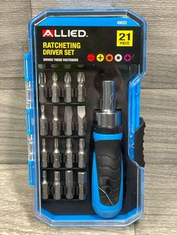 Allied 21pc Ratcheting Screwdriver Bit Set w/ Case ()