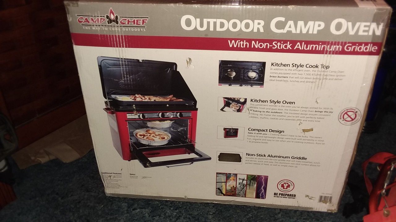 New in box camping stove