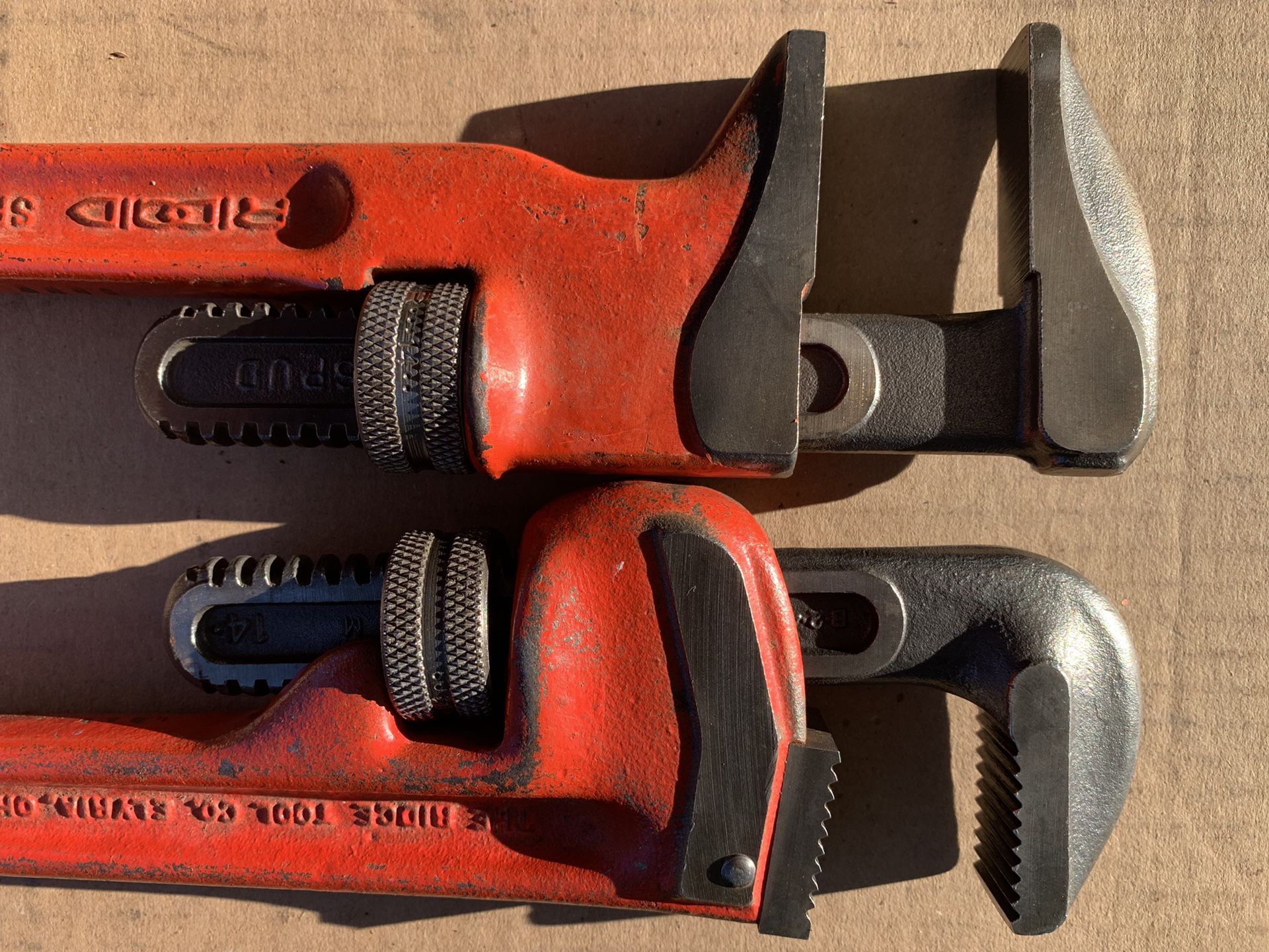 Rigid 14” steel Pipe wrench and Spud wrench combo