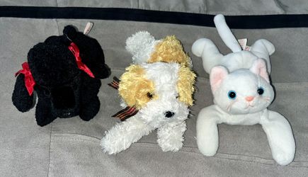 Beanie Babies Gigi (dog), Darling (dog) & Flip (cat) - EXCELLENT CONDITION
