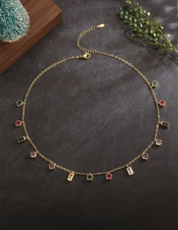 1pc Cubic Zirconia Charm Necklace Copper Jewelry