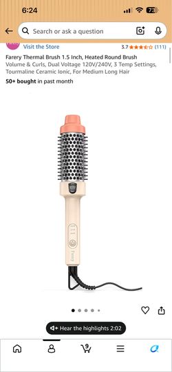 Farery Thermal Brush 1.5 Inch, Heated Round Brush