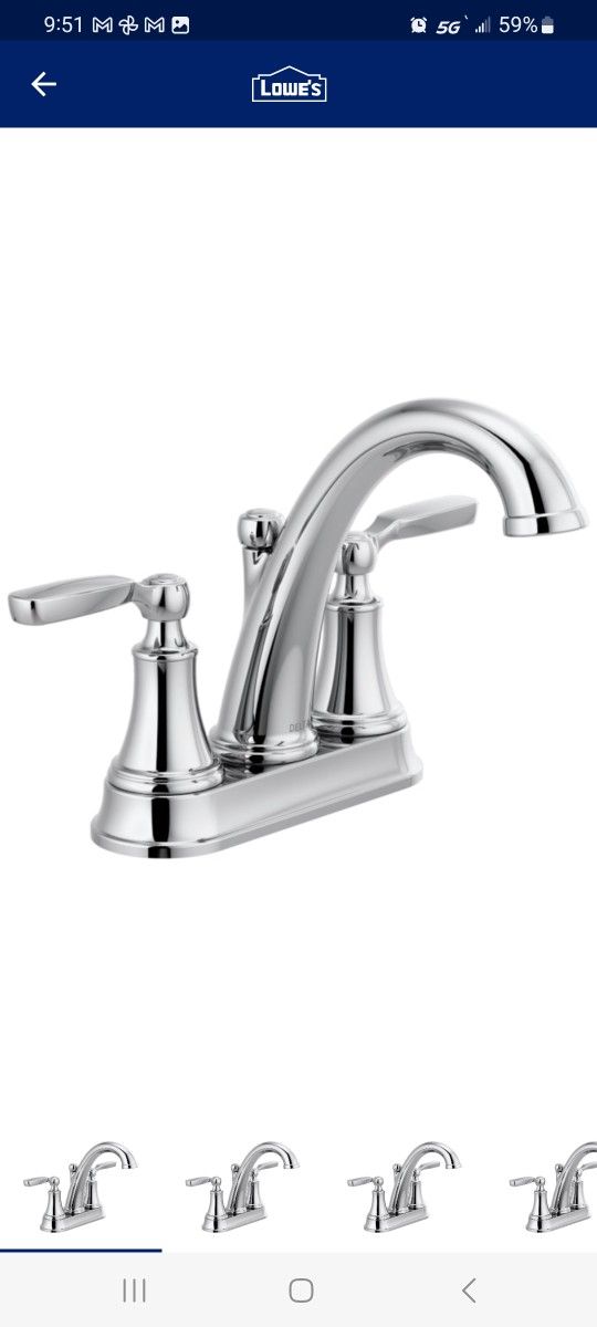 Delta Woodhurst Chrome 2 handle Bathroom Sink Faucet