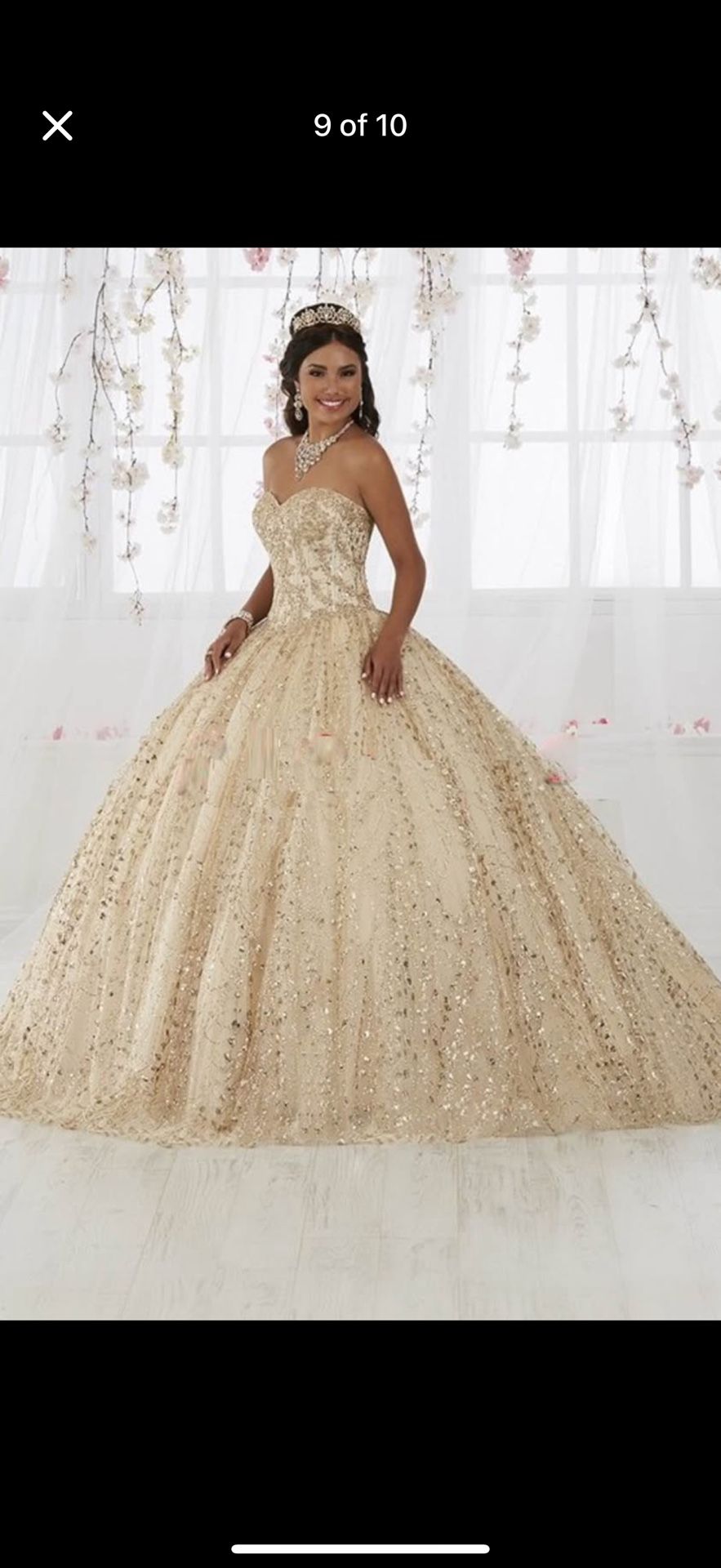 Gold champagne Quinceañera Dress