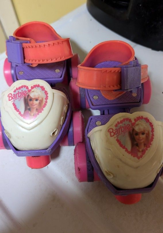 Girls Adjustable Barbie Roller Skates With Brakes too. East Or West