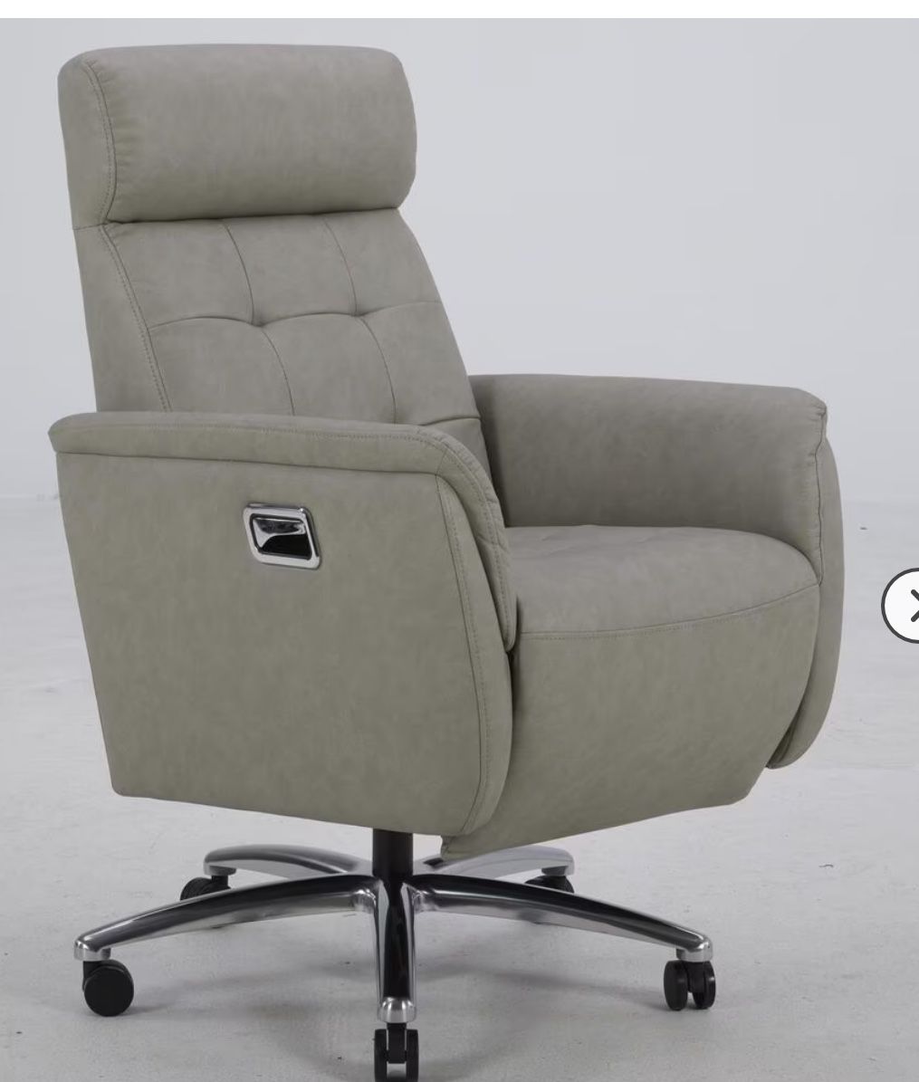 Recliner Office Chair in Clayton Light Gray