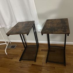 Side Table, End Table with Mesh Shelf, Nightstand, Breakfast by The Bed, Under Sofa, in Living Room Bedroom, Easy Assembly, Space Saving, Industrial, 