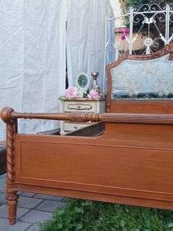 French Twin Upholstered Bed With Nightstand. Delivery