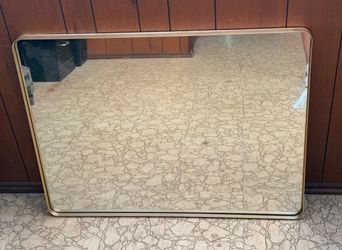 40x30 Large Rectangular Mirror with brushed Gold Frame