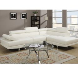 Gorgeous White Colored 2 piece Sectional Set