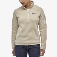 Patagonia Women’s Better Sweater Quarter Zip Oyster White, Sz M