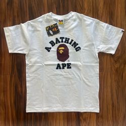 BAPE white tee L/M available