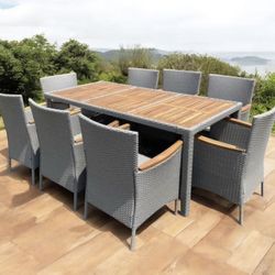 9pc Grey Outdoor Dining Set(BRAND NEW) 