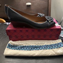 Tory Burch Navy Blue Wedges Size 11.5 