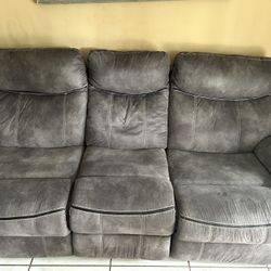 2 Piece Grey Sofa Set 