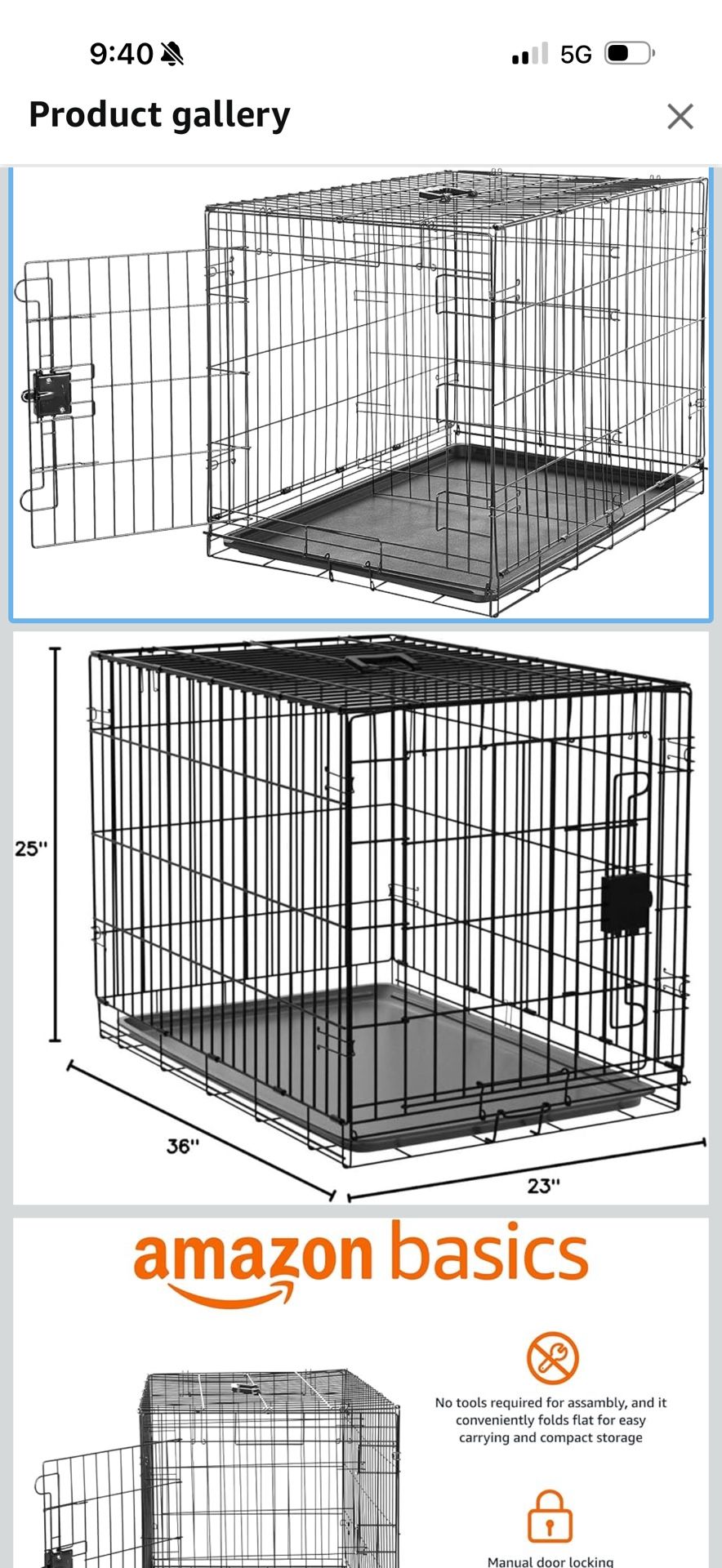 Amazon Basics Dog Kennel