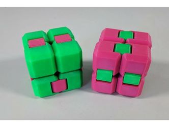 3D Printed Infinity Flip Cube – Fidget Sensory Desk Toy
