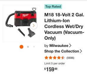 M18 Milwaukee Cordless wet/dry Vacuum