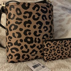 Leopard Kate Spade Purse and Card Holder 