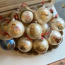 16 Hummel Glass Ball Ornaments, From 1974 & Up 