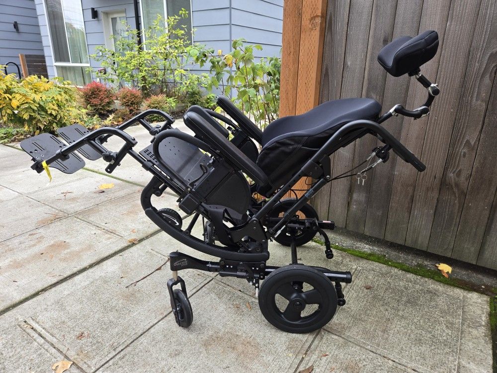 Quickie Iris Tilt-In-Space Manual Transport Rehab Wheelchair 
