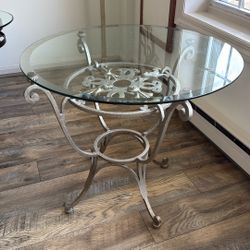 2 glass/medal tables 