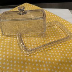 Pioneer Woman Adeline Glass Butter Dish - Clear Pressed Glassware