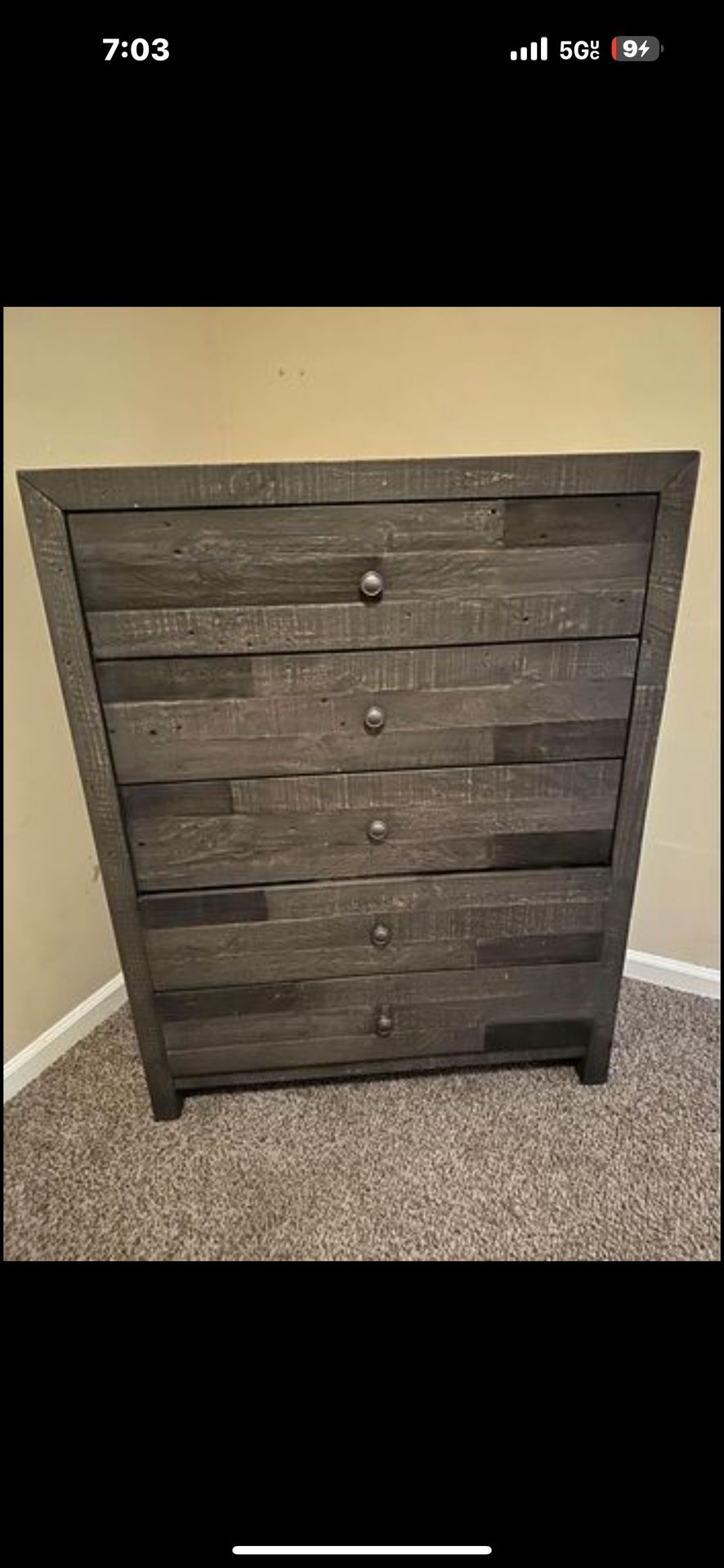 Dresser, Bed Frame And Night Stand 