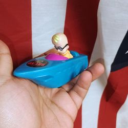 Vintage 1990's Wendy's Cartoons Bruno the Kid Kids Meal Toy - Bruno in Blue Boat - 
