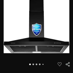 30in SNDOAS 75cm Black Chimney Range Hood