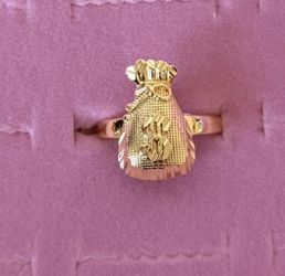 Money bag gold plated ring available