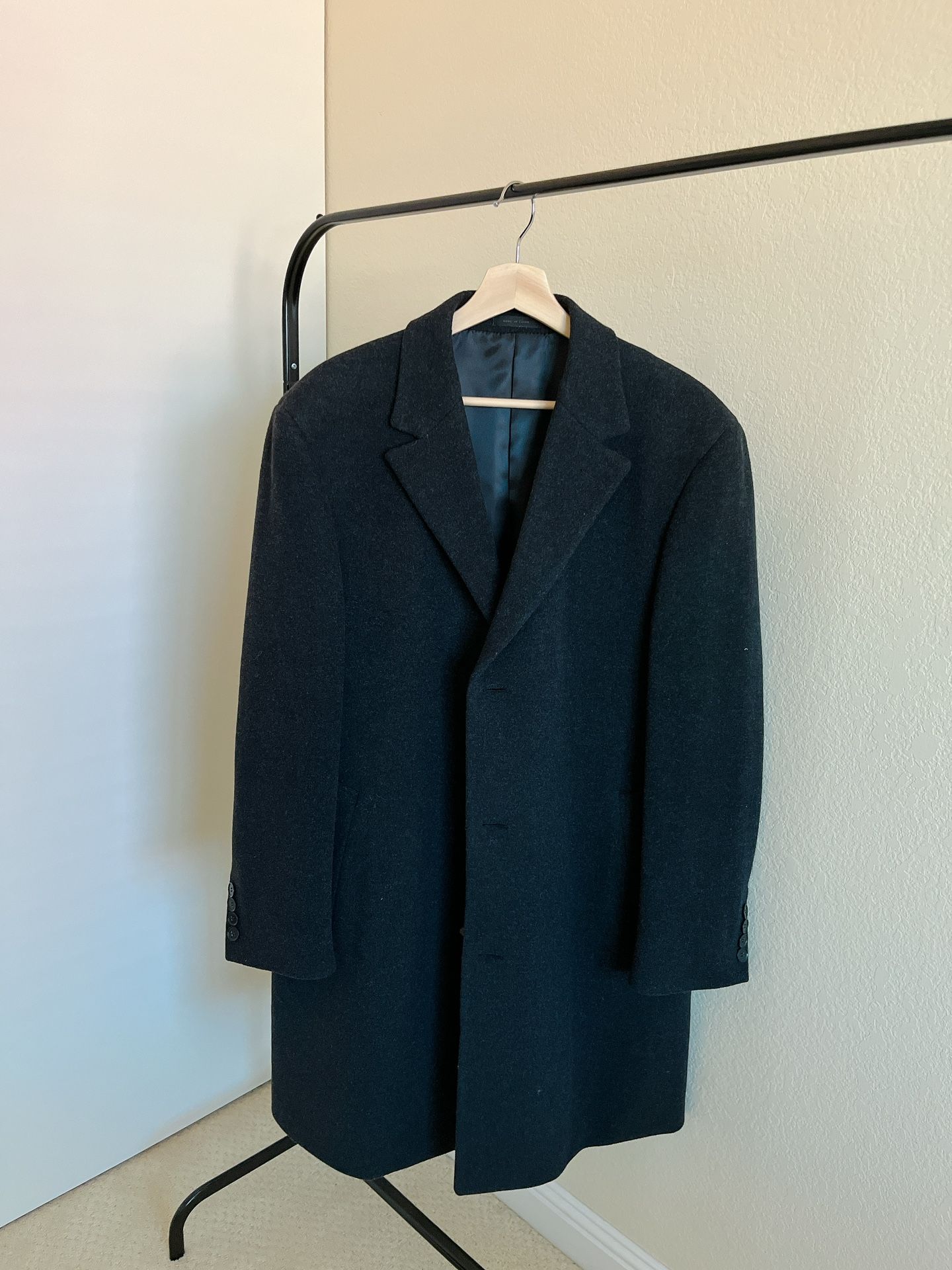 Men Long Wool Coat Long