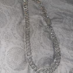 15mm Emerald Cut Moissanite Chain 24” 