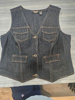 Harley Davidson denim vest.