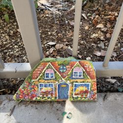 9” Hand Painted Cottage Art Rock