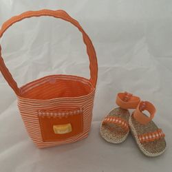 Doll Purse And Sandals Set