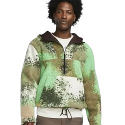 Nike Sherpa Sport Essentials+ Hoodie Fuzzy Fleece Mens 3XL Green DD5009-362 Tall