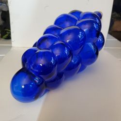 Vintage morano large cobalt blue grapes bottle