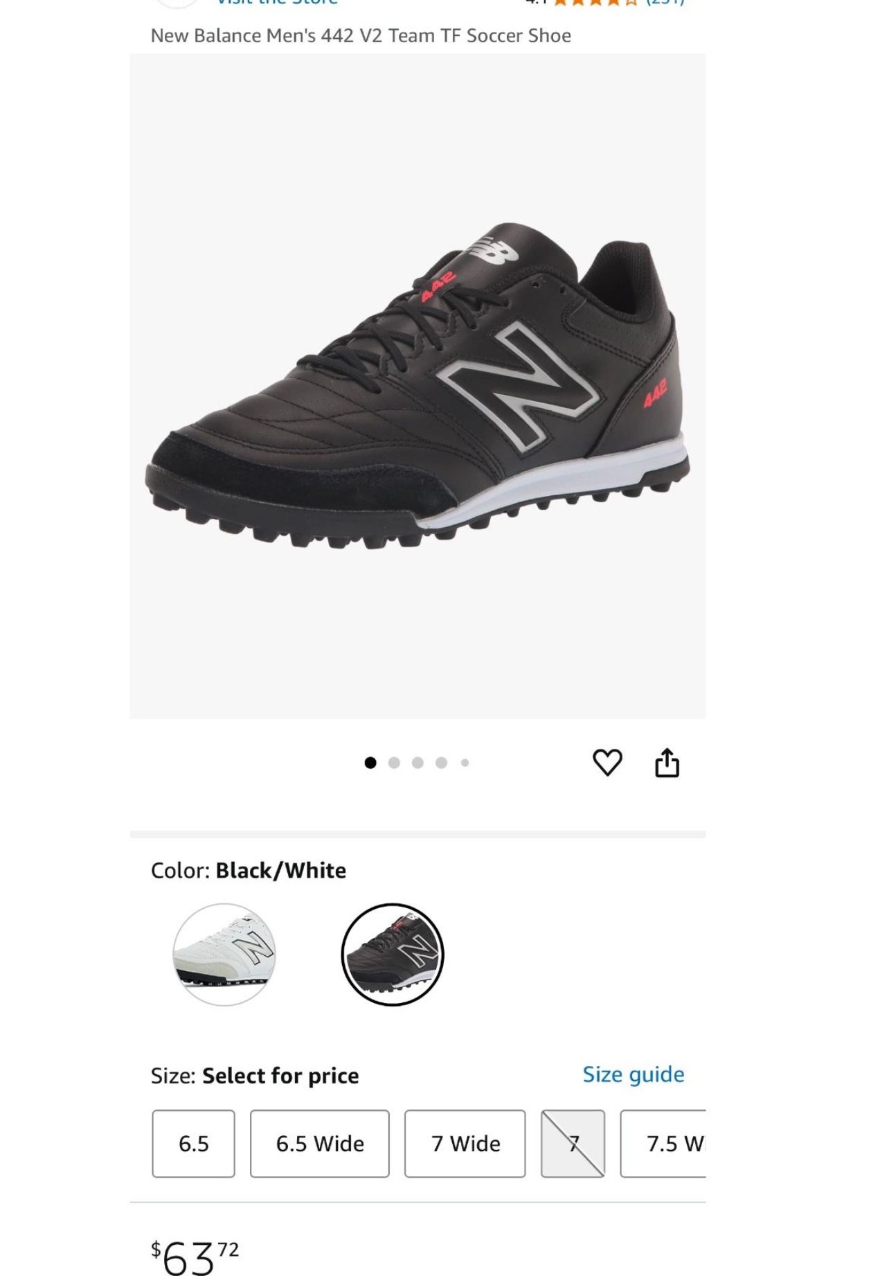 New Balance Men\'s 442 V2 Team TF Soccer Shoe