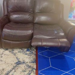 2-Seater Recliner Leather Sofa Set