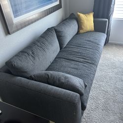 Contemporary Gray Sofa with Deep Seat